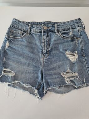 Classic Blue Distressed Denim Women's Shorts